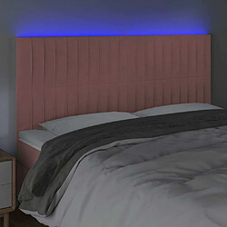 Avis Maison Chic Tête de lit scandinave à LED,meuble de chambre Rose 200x5x118/128 cm Velours -MN10161