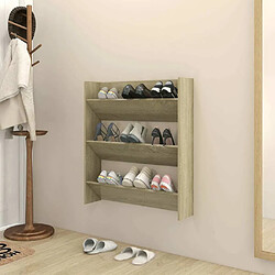 Maison Chic Armoire à chaussures | Meuble de rangement à chaussures Meuble d'Entrée murale Chêne Sonoma 80x18x90 cm Aggloméré -MN35247