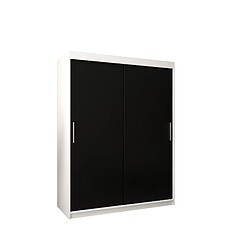 Abiks Meble Armoire Tokyo à portes coulissantes 200/150/62 2 portes (blanc/noir) 