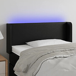 Maison Chic Tête de lit scandinave à LED,meuble de chambre Noir 83x16x78/88 cm Similicuir -MN94661