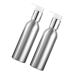 Acheter 2x Bouteilles De Pompe De Shampooing De Maquillage Vides Contenants En Aluminium De Lotion Crème 150 Ml