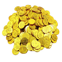 100 Pcs En Plastique Trésor De Pirates Coins Loot Party Fillers Enfants Jouets D'or