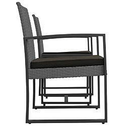 Acheter Ensemble salle à manger de jardin 3 pcs avec coussins,Ensemble à dîner d'extérieur gris foncé rotin PP -MN41372