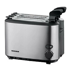 SEVERIN AT2516 Grille-pain avec pinces, 2 fentes, degre de dorage reglable, touche dejection, range cable, 540 W, Inox / Noir