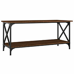 Maison Chic Table basse,Table Console Table d'appoint, Table pour salon Chêne marron 100x45x45 cm Bois d'ingénierie et fer -MN78043