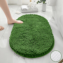 LUUCOZK Tapis de bain antidérapants et absorbants, fond ovale en TPR vert forêt-40X60CM