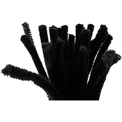 Acheter Fil chenille, ép. 9 mm, L: 30 cm, noir, 25pièces