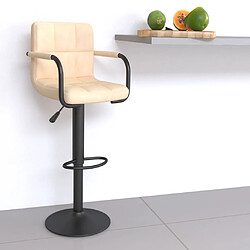 vidaXL Tabouret de bar Crème Velours