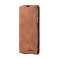 Etui en PU toucher soyeux marron pour votre Huawei P40 lite/Nova 7i/Nova 6 SE