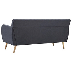 Maison Chic Canapé à 3 places,Canapé droit,Sofa de Salon,Banquette Revêtement en tissu 172x70x82 cm Gris foncé -GKD531070 pas cher