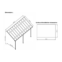 Acheter Vente-Unique Carport pergola adossé en aluminium 18,8 m² blanc ALVARO