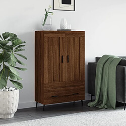 vidaXL Buffet haut chêne marron 69,5x31x115 cm bois d'ingénierie