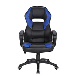 Mobili Rebecca Fauteuil Gamer Siège de Direction Noir Bleu Nylon Simili-Cuir