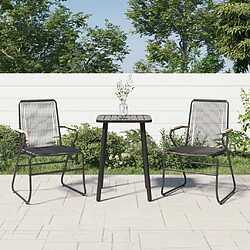 Maison Chic Lot de 2 Chaises de jardin,Fauteuil d'extérieur noir 58x59x85,5 cm Rotin PVC -MN71998