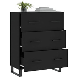 Avis vidaXL Buffet noir 69,5x34x90 cm bois d'ingénierie