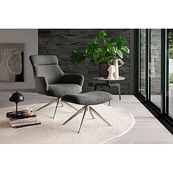 Acheter Inside 75 Fauteuil lounge pivotant à 360° LUAN assise confortable piétement métal brossé tissu vintage anthracite