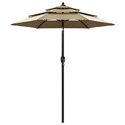 ComfortXL Parasol à 3 Niveaux Avec Mât En Aluminium Taupe 2 M