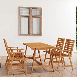 Maison Chic Salon de jardin de salle à manger 5 pcs,Table et Chaises d'extérieur,Mobilier de jardin Bois d'acacia solide -MN81324