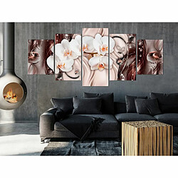 Paris Prix Tableau Orchid Waterfall 5 Panneaux Wide Pink 100x225cm