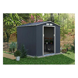 Archer Abri de jardin en métal 4,07 m² - 213 x 191 x 195 cm - Kit d'ancrage inclus - Gris