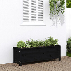 Maison Chic Jardinière,Lit surélevé de jardin - Bac à fleurs - pot de fleur noir 119,5x40x39 cm bois de pin massif -GKD92172