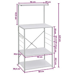 vidaXL Armoire à micro-ondes Blanc 60x39,6x123 cm Bois d'ingénierie pas cher