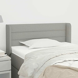 Maison Chic Tête de lit scandinave avec oreilles,meuble de chambre Gris clair 93x16x78/88 cm Tissu -MN47908