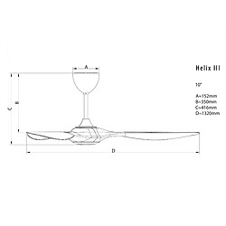 Purline Ventilateur de plafond ø132 cm avec LED et Wifi Réversible Hypersilence