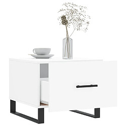 Avis vidaXL Table basse blanc 50x50x40 cm bois d'ingénierie