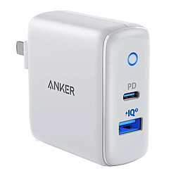 Wewoo Chargeur 33W Interface PowerPort PD USB-C / Type-C + mural pour PowerIQ 2.0 USB-A (Blanc)