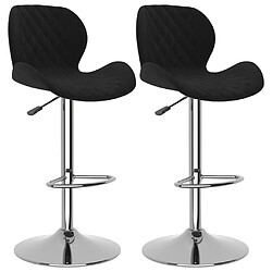 vidaXL Tabourets de bar lot de 2 noir velours