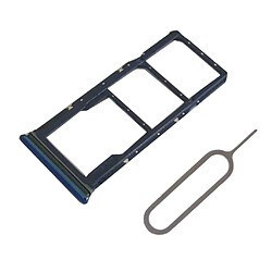 Double Support De Porte-cartes Mémoire Sim + Pour Samsung Galaxy A9 2018 A920 Bleu