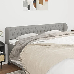 Maison Chic Tête de lit scandinave avec oreilles,meuble de chambre Gris clair 183x23x78/88 cm Tissu -MN90775