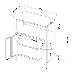 Helloshop26 Armoire de bureau casier de bureau meuble de rangement pour salon bureau chambre atelier acier 110 x 70 x 40 cm gris clair 03_0006317