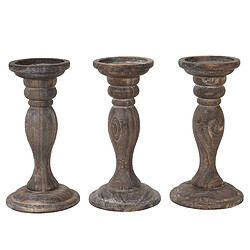 Decoshop26 Lot de 3 bougeoirs chandelier style vintage hauteur 24cm marron 04_0002991