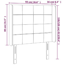 Acheter vidaXL Tête de lit avec oreilles Gris foncé 93x16x118/128 cm Tissu