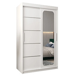 Abiks Meble Armoire PROMO V2 À Portes Coulissantes 200/120/62 2 Portes (Blanc/Blanc)