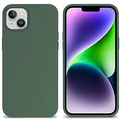 Coque en silicone doublure en fibre liquide pour votre iPhone 14 Plus - Vert gazon