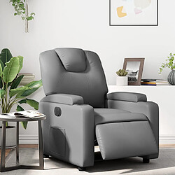 vidaXL Fauteuil inclinable électrique Gris Similicuir