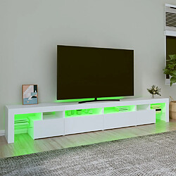 Avis vidaXL Meuble TV avec lumières LED Blanc 260x36,5x40 cm