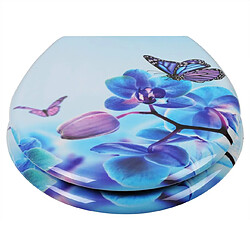 Helloshop26 Abattant WC de toilette avec abaissement automatique en duroplastique motif papillon-violet 19_0000694 pas cher