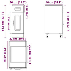 vidaXL Armoire de cuisine Kalmar noir bois d'ingénierie pas cher