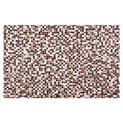 Acheter Beliani Tapis patchwork en cuir 160 x 230 beige et maron KONYA