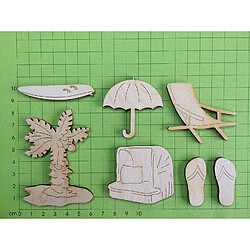 Petra S beas1-News A pour travaux 12 pièces Bois Plage, Comprenant 7 différents Designs, holzfarbe, 12 x 10 x 3 cm