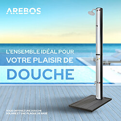 Avis AREBOS 37L Douche Solaire Pomme de Douche Ronde avec Plaque de Base Argent/Noir