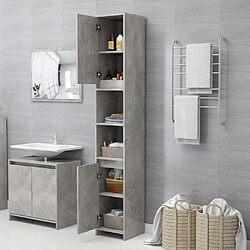 Avis Maison Chic Armoire de salle de bain,Meuble de rangement,Meuble haut Gris béton 30x30x183,5 cm Aggloméré -GKD515037