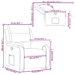 vidaXL Fauteuil inclinable Cappuccino Similicuir pas cher