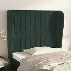 Maison Chic Tête de lit moderne avec oreilles pour chambre - Décoration de lit Vert foncé 83x23x118/128 cm Velours -MN76816