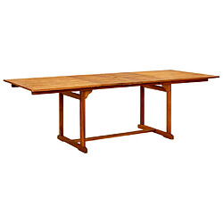 vidaXL Table à dîner de jardin (160-240)x100x75cm Bois d'acacia massif