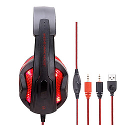 Acheter GUPBOO Casque de jeu PC Casque filaire Cool LED avec micro, casque de jeu PC, casque, casque de jeu stéréo